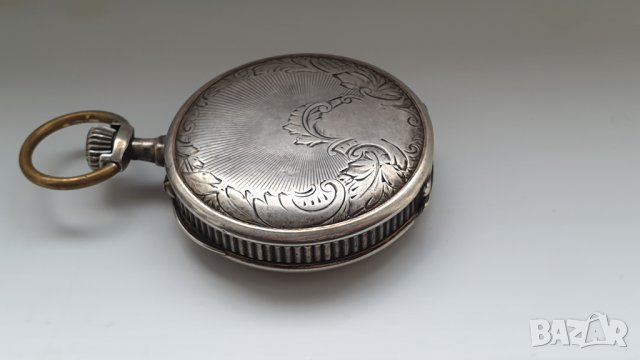 Сребърен джобен часовник, снимка 4 - Антикварни и старинни предмети - 42682316