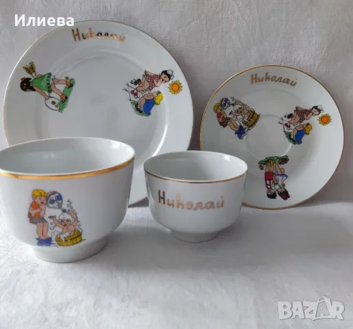 Детски порцеланов комплект за хранене 