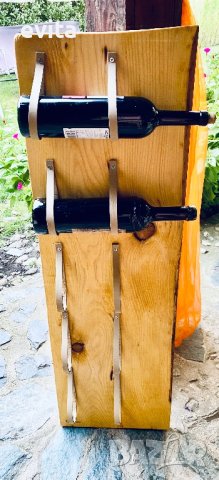 Елегантна стойка за 2–10 бутилки вино – кожа или премиум въже, снимка 14 - Други - 33842597