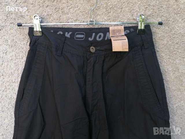 Продавам чисто нови черни памучни панталони Denim - Jack Jones, снимка 2 - Панталони - 50894094