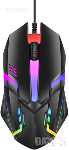 Arfriqka AFKA RGB геймърска мишка | Високопрецизна 10000DPI |(черна) акумулаторна кабелна, снимка 1 - Клавиатури и мишки - 44642300