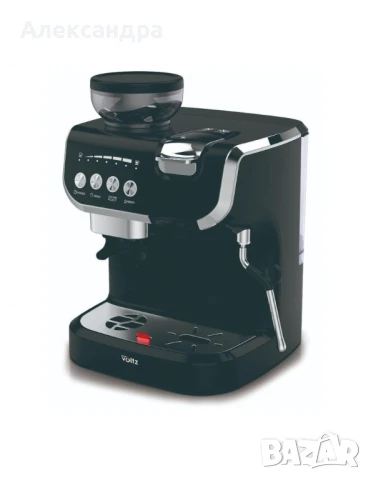 Кафемашина с вградена кафемелачка Voltz, 2672W, резервоар 2 литра, 5 адаптера