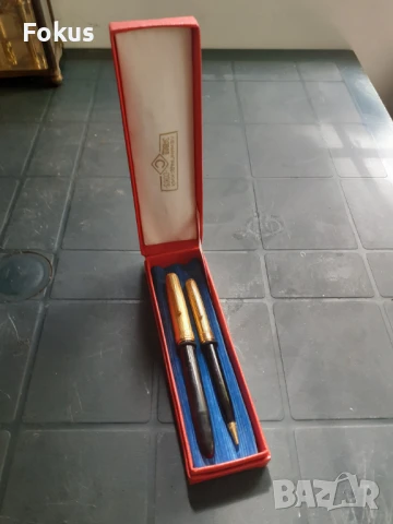 Комплект Союз писалка и молив с рубини златен писец позлата, снимка 3 - Антикварни и старинни предмети - 50929504