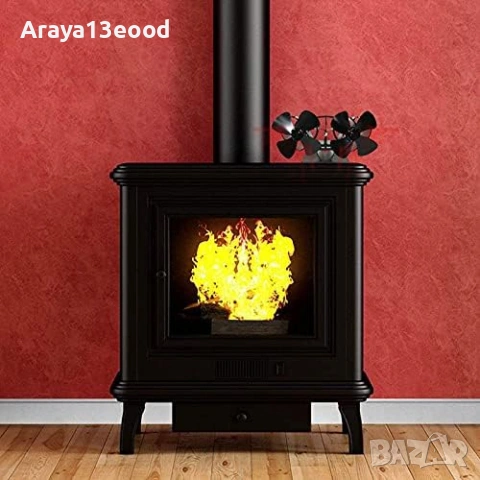 Двоен вентилатор за камина с перки – термоактивен, без ток и батерии YL301, снимка 6 - Вентилатори - 54148770