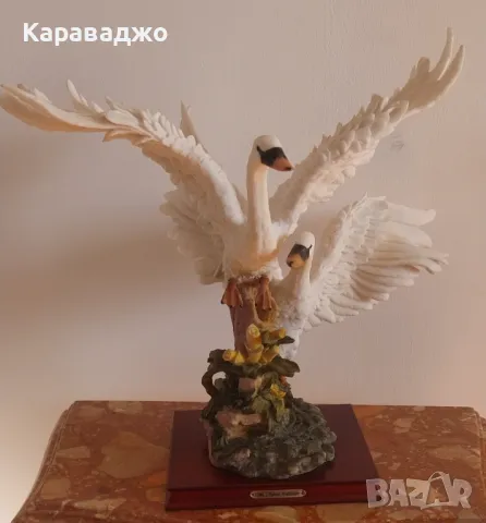 Италианска Композиция Лебеди, снимка 2 - Статуетки - 48645249