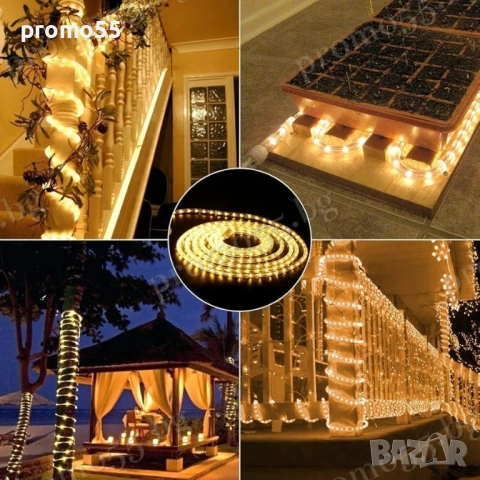 Коледен светещ Led маркуч в магична топла свелина 20м., снимка 9 - Други - 52587631