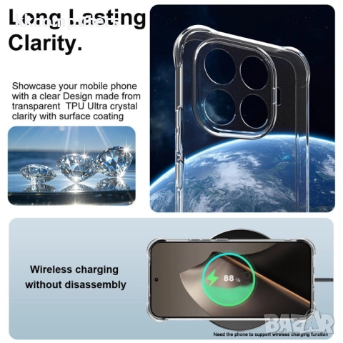 IMAK Калъф за Xiaomi 15T Pro [Протектор в Комплекта] - TPU, Въздушни Възглавници, Удароустойчив- Про, снимка 5 - Калъфи, кейсове - 52365786