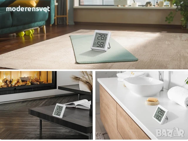 Цифров термометър метеорологична станция с магнит, закачане и стойка, снимка 4 - Друга електроника - 50563041