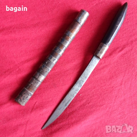 Нож, кама със сребърен обков., снимка 2 - Антикварни и старинни предмети - 54077230