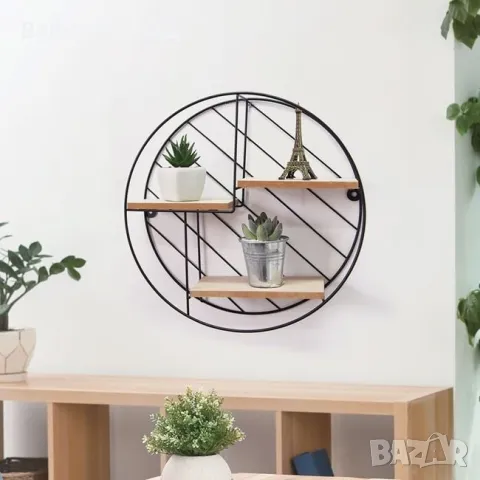 Кръгла стенна етажерка