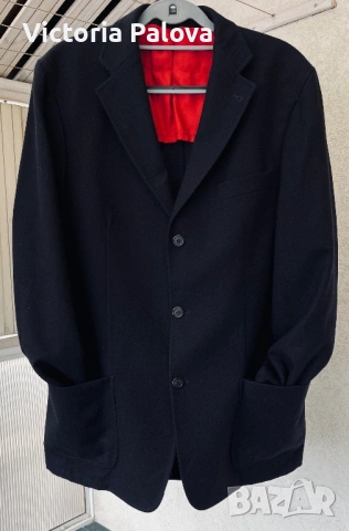 Луксозно черно кашмирено сако J.D. Fielding 100% кашмир, снимка 8 - Сака - 53990960