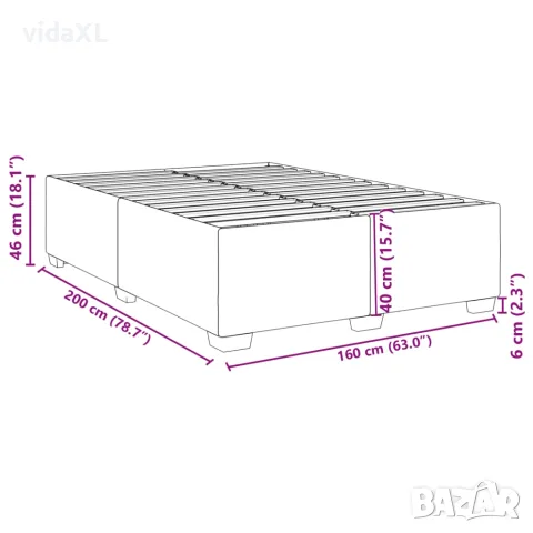 vidaXL Рамка за легло, капучино, 160x200 см, изкуствена кожа, снимка 9 - Спални и легла - 56146954