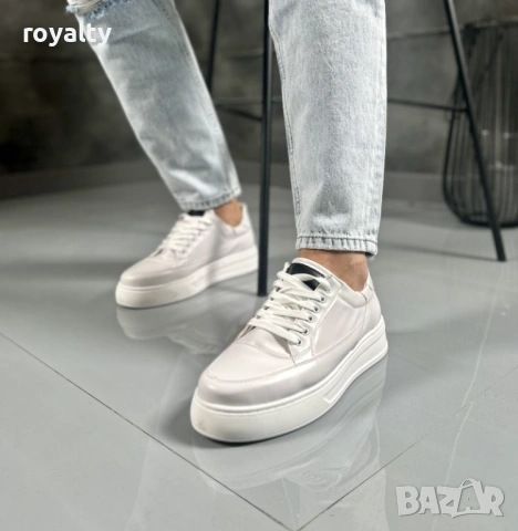 Бели Мъжки Маратонки 39-44 Номер с Кутия Нови , снимка 3 - Маратонки - 53233083