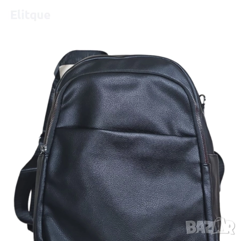 Дамска раница с голям джоб и малък с магнитно копче 