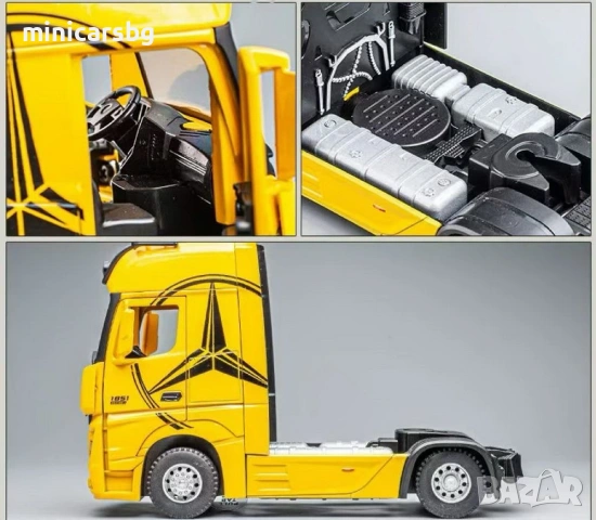 Метални камиони: Mercedes-Benz Actros 1851 метален влекач , снимка 12 - Колекции - 32062866