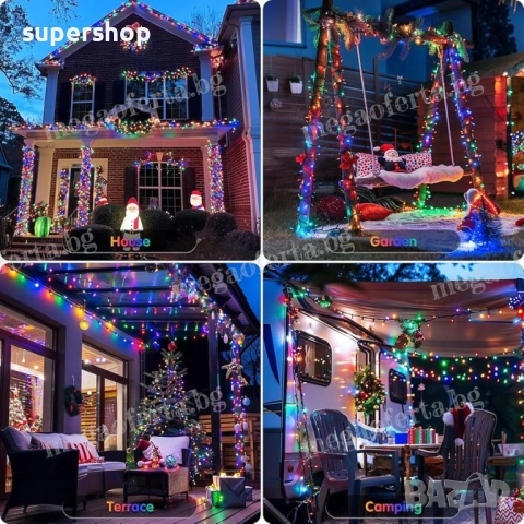 Светещ Коледен Гирлянд 50м. с 250 светодиода и 8 режима на светене , снимка 5 - Други - 52332112