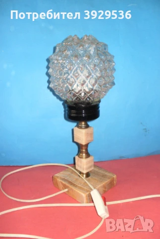 Стилна настолна винтидж мраморна лампа с глобус и h=35см, снимка 2 - Настолни лампи - 50857862