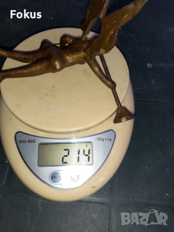 Малка бронзова фигура статуетка за часовник, снимка 6 - Антикварни и старинни предмети - 53279886