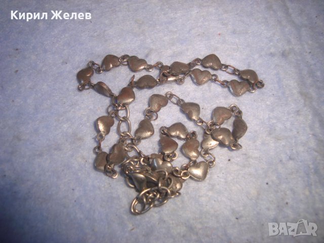 СТАРО ПОСРЕБРЕНО РЕТРО КОЛИЕ със СЪРЧИЦА 27888