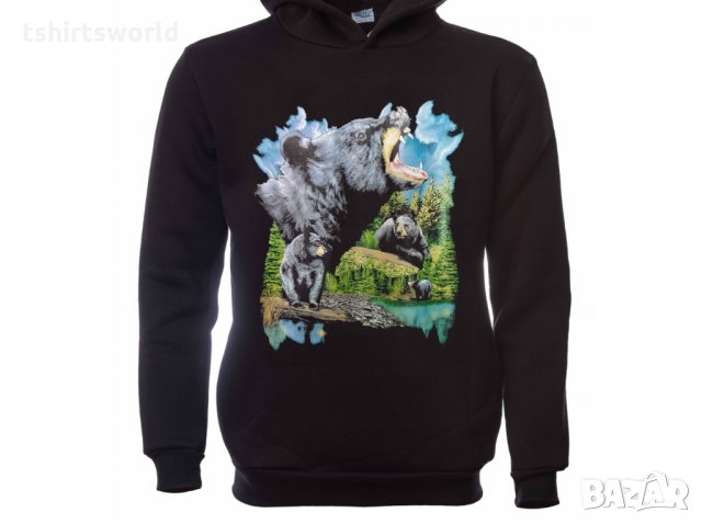 Нов мъжки суичър с трансферен печат Мечка, снимка 5 - Суичъри - 31639410