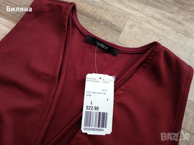 Ново боди в цвят бордо, снимка 2 - Корсети, бюстиета, топове - 37440352