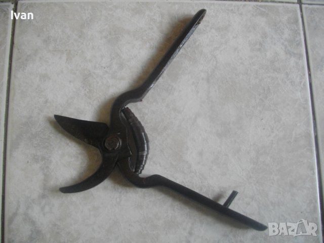 Български Стар Ръчно Кован Сатър 290мм/Стара Овощарска/Лозарска  Ножица 220мм-Ретро/Винтидж, снимка 11 - Други инструменти - 36952374
