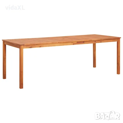 vidaXL Градинска маса, 215x90x74 см, акация масив