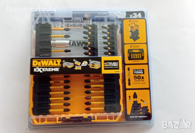 Комплект накрайници Dewalt -34 части, пластмасова кутия, снимка 6 - Отвертки - 39966828