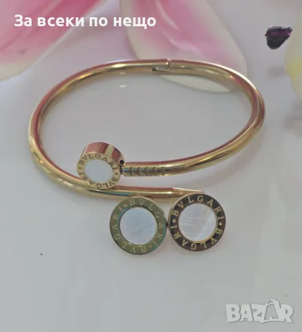 Bvlgari Комплект Колие И Обеци Булгари Медицинска Стомана - 2 Разцветки Код VL-51, снимка 3 - Бижутерийни комплекти - 50336963