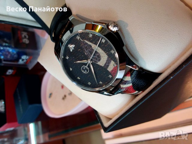 GUCCI Snake Insignia Leather Strap Watch, 40mm-50%, снимка 6 - Дамски - 36035230