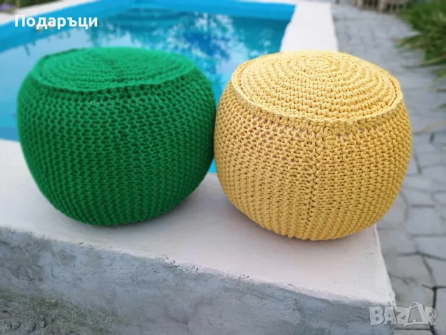 Ръчно плетен пуф, снимка 2 - Други - 55922257