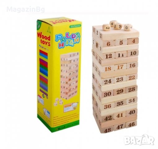 Дженгадайска кула 48 елемента с числа дженга, снимка 1