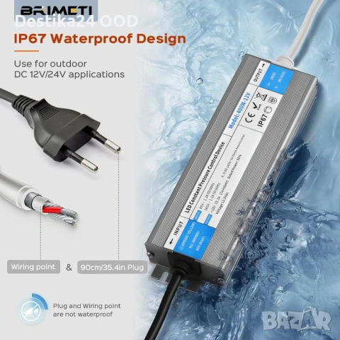 LED трансформатор 220V към 24V 36W IP67 водоустойчив, снимка 8 - Лед осветление - 54118948