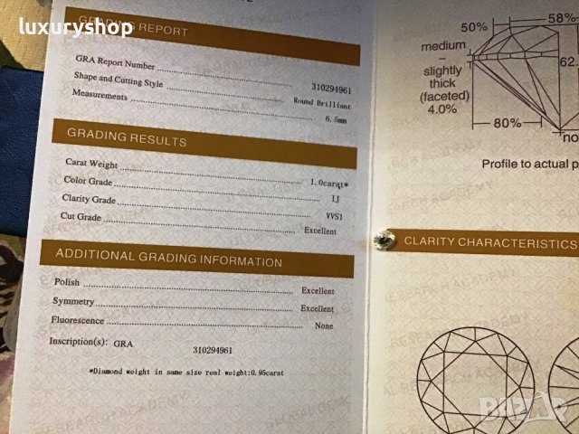 Диаманти, Moissanite Brilliance, със сертификат - 50 лева / карат, снимка 3 - Пръстени - 38385371