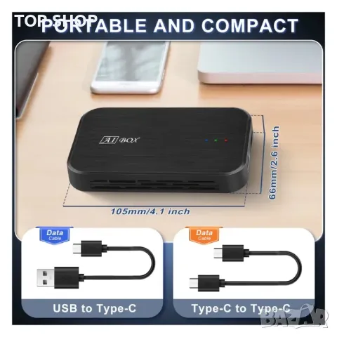 PODOFO 3-в-1 безжичен адаптер за Carplay с Android 10