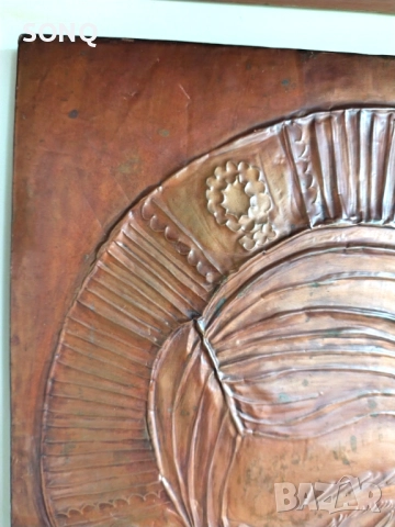 Страхотно Старо Медно Пано - Исус Христос, снимка 2 - Пана - 52125025