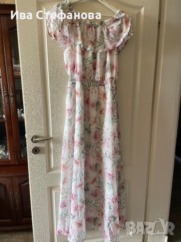 Разкошна нова  лятна елегантна дълга рокля фрорален нежен десен романтична нежна Mohito , снимка 8 - Рокли - 40518074