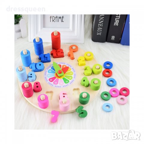 3608 Дървен пъзел във формата на часовник