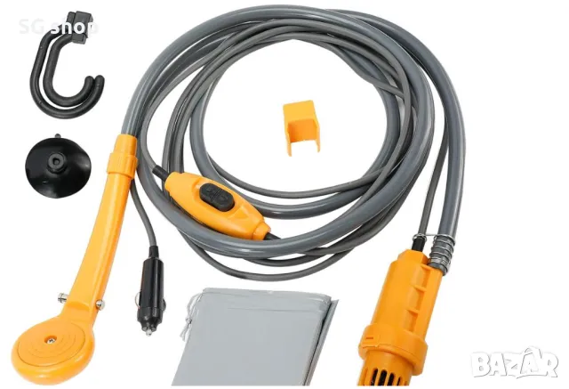 Преносим портативен къмпинг душ с помпа за автомобил 12V, снимка 2 - Къмпинг мебели - 50029804