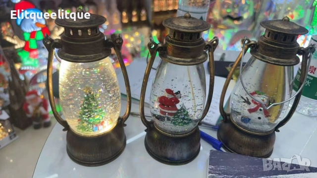 Ретро LED коледен фенер с падащ сняг – магическа светлина и празничен уют