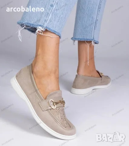 Дамски мокасини от еко велур с кристалчета Minilla, 5цвята , снимка 7 - Дамски ежедневни обувки - 50023459