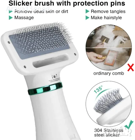 Ownpets 2-в-1 сешоар и четка за козина за кучета и котки, снимка 6 - За кучета - 55720207