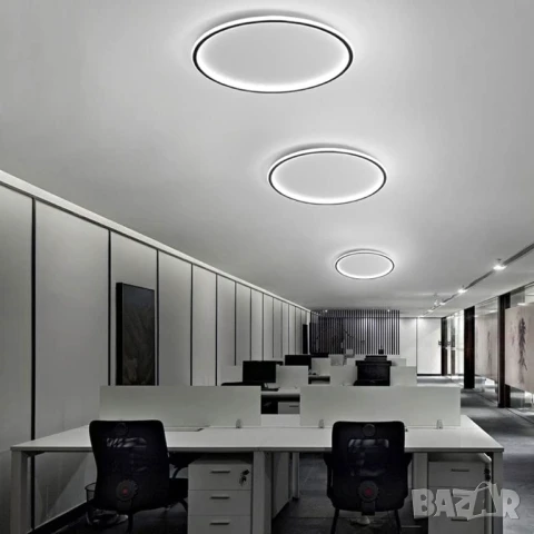 Ултратънка 4,5 см, ф60 см, ЛЕД, LED таванна лампа, модерна и кръгла №3, снимка 7 - Лампи за таван - 51110203