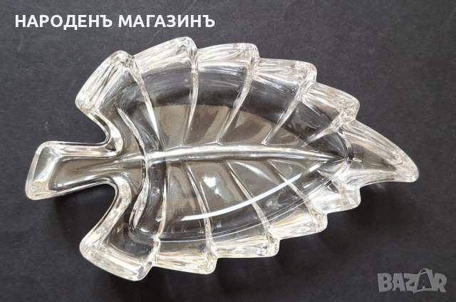 RCR - ITALY - НОВА кристална бижутерка купичка за бижута във формата на листо, снимка 3 - Други ценни предмети - 53916020