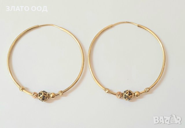 Златни обеци халки- с елементи тип Пандора 14К, снимка 9 - Обеци - 40371207