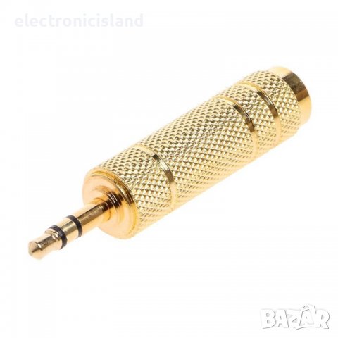 Преходник 6.25 мм Стерео жак M към 3.5мм Стерео жак F или обратният вариант, златист, снимка 6 - Други - 39959322