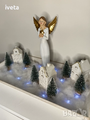 Коледни къщички и ангелче, снимка 3 - Декорация за дома - 52381494