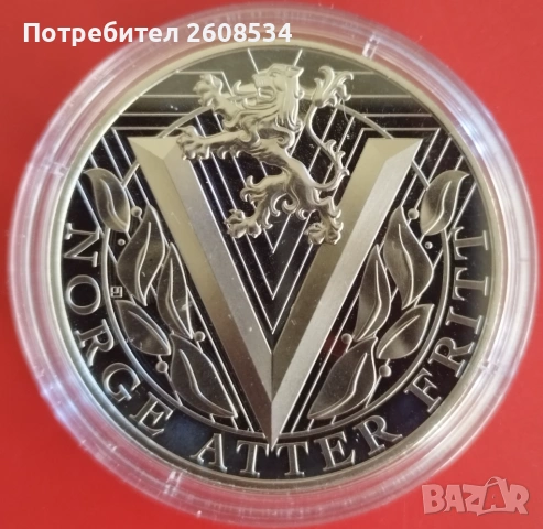 НОРВЕЖКИ БРОНЗОВ ПЛАКЕТ /МЕДАЛ/  С ПОКРИТИЕ ОТ ❗️ЧИСТА ПЛАТИНА❗, снимка 3 - Нумизматика и бонистика - 53297084