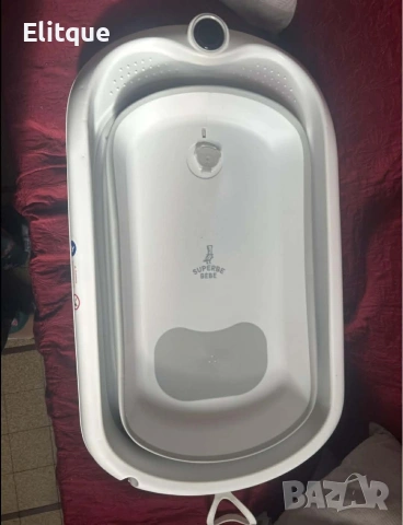 Сгъваема бебешка вана с термометър и възглавница, снимка 4 - Детски колички - 53006038