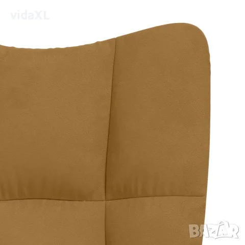 vidaXL Релакс стол, кафяв, кадифе, снимка 6 - Столове - 56146898